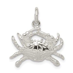 Million Charms 925 Sterling Silver Silver Crab Necklace Charm Pendant